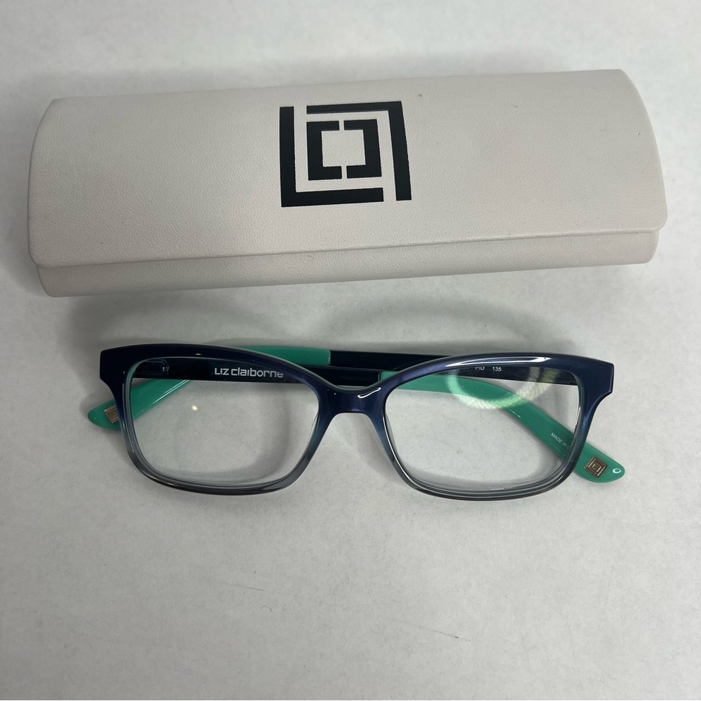 Liz Claiborne Eyeglasses Frame L441 PID Women's Blue Full Rim Rectangular‎ 135
